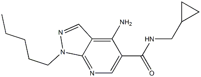 1-Pentyl-4-amino-N-(cyclopropylmethyl)-1H-pyrazolo[3,4-b]pyridine-5-carboxamide Struktur