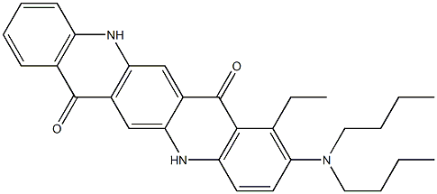 2-(Dibutylamino)-1-ethyl-5,12-dihydroquino[2,3-b]acridine-7,14-dione Struktur