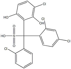 (2-Chlorophenyl)(2,4-dichlorophenyl)(3-chloro-2,6-dihydroxyphenyl)methanesulfonic acid Struktur