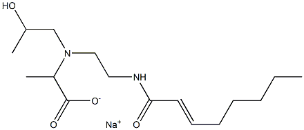 2-[N-(2-Hydroxypropyl)-N-[2-(2-octenoylamino)ethyl]amino]propionic acid sodium salt Struktur