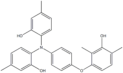 N,N-Bis(2-hydroxy-4-methylphenyl)-4-(3-hydroxy-2,4-dimethylphenoxy)benzenamine Struktur