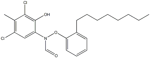 2-(2-Octylphenoxyformylamino)-4,6-dichloro-5-methylphenol Struktur