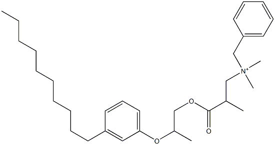 N,N-Dimethyl-N-benzyl-N-[2-[[2-(3-decylphenyloxy)propyl]oxycarbonyl]propyl]aminium Struktur