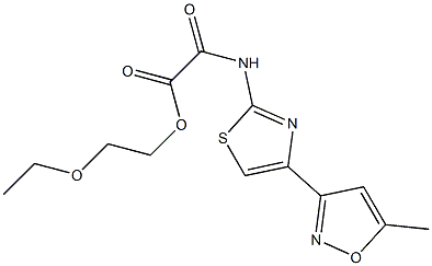 N-[4-(5-Methyl-3-isoxazolyl)-2-thiazolyl]oxamidic acid 2-ethoxyethyl ester Struktur