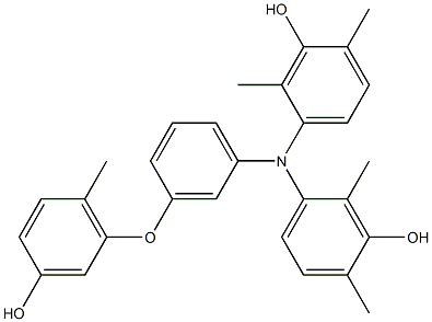 N,N-Bis(3-hydroxy-2,4-dimethylphenyl)-3-(3-hydroxy-6-methylphenoxy)benzenamine Struktur