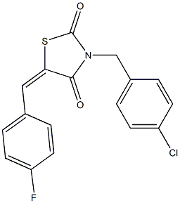 5-(4-Fluorobenzylidene)-3-(4-chlorobenzyl)thiazolidine-2,4-dione Struktur