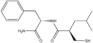 N-[(2R)-3-Mercapto-2-(2-methylpropyl)propanoyl]-L-phenylalaninamide Struktur