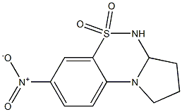 2,3,3a,4-Tetrahydro-7-nitro-1H-pyrrolo[2,1-c][1,2,4]benzothiadiazine 5,5-dioxide Struktur