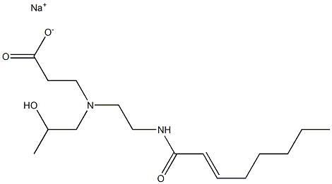 3-[N-(2-Hydroxypropyl)-N-[2-(2-octenoylamino)ethyl]amino]propionic acid sodium salt Struktur