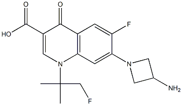 6-Fluoro-1-(2-fluoro-1,1-dimethylethyl)-7-(3-amino-1-azetidinyl)-1,4-dihydro-4-oxoquinoline-3-carboxylic acid Struktur