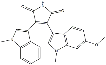 3-(6-Methoxy-1-methyl-1H-indol-3-yl)-4-(1-methyl-1H-indol-3-yl)-1H-pyrrole-2,5-dione Struktur