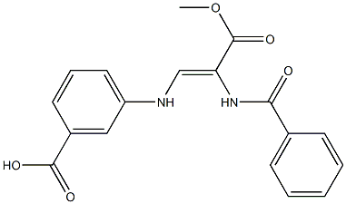 (Z)-3-[(3-Carboxyphenyl)amino]-2-(benzoylamino)acrylic acid 1-methyl ester Struktur