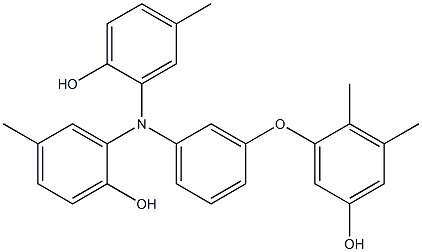 N,N-Bis(2-hydroxy-5-methylphenyl)-3-(5-hydroxy-2,3-dimethylphenoxy)benzenamine Struktur