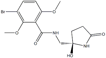 3-Bromo-N-[[(2R)-2-hydroxy-5-oxo-2-pyrrolidinyl]methyl]-2,6-dimethoxybenzamide Struktur