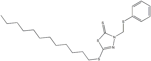 5-Dodecylthio-3-phenylthiomethyl-1,3,4-thiadiazole-2(3H)-thione Struktur