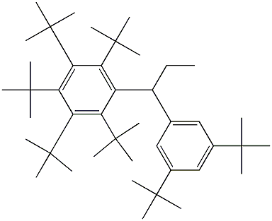 1-(Penta-tert-butylphenyl)-1-(3,5-di-tert-butylphenyl)propane Struktur