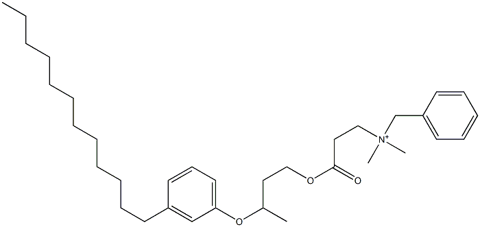 N,N-Dimethyl-N-benzyl-N-[2-[[3-(3-dodecylphenyloxy)butyl]oxycarbonyl]ethyl]aminium Struktur