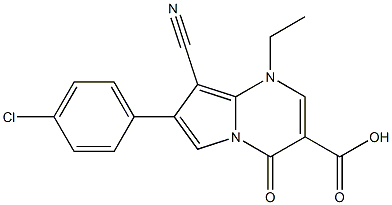 1-Ethyl-4-oxo-7-(4-chlorophenyl)-8-cyano-1,4-dihydropyrrolo[1,2-a]pyrimidine-3-carboxylic acid Struktur