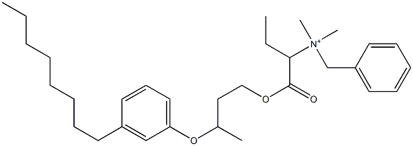 N,N-Dimethyl-N-benzyl-N-[1-[[3-(3-octylphenyloxy)butyl]oxycarbonyl]propyl]aminium Struktur