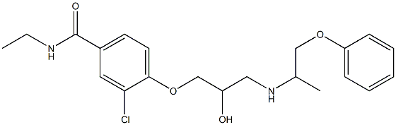 1-[4-[Ethylcarbamoyl]-2-chlorophenoxy]-3-[(1-methyl-2-phenoxyethyl)amino]-2-propanol Struktur