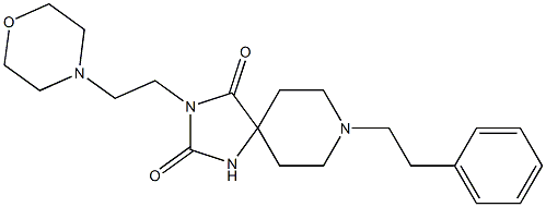 8-Phenethyl-3-[2-morpholinoethyl]-1,3,8-triazaspiro[4.5]decane-2,4-dione Struktur