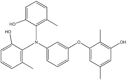 N,N-Bis(2-hydroxy-6-methylphenyl)-3-(3-hydroxy-2,5-dimethylphenoxy)benzenamine Struktur