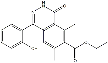 1-(2-Hydroxyphenyl)-3,4-dihydro-4-oxo-5,7-dimethylphthalazine-6-carboxylic acid ethyl ester Struktur