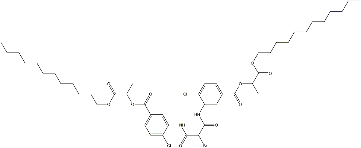 3,3'-[Bromomethylenebis(carbonylimino)]di[4-chlorobenzoic acid]bis[1-(dodecyloxycarbonyl)ethyl] ester Struktur