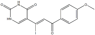 5-[1-Iodo-3-oxo-3-(4-methoxyphenyl)-1-propenyl]pyrimidine-2,4(1H,3H)-dione Struktur