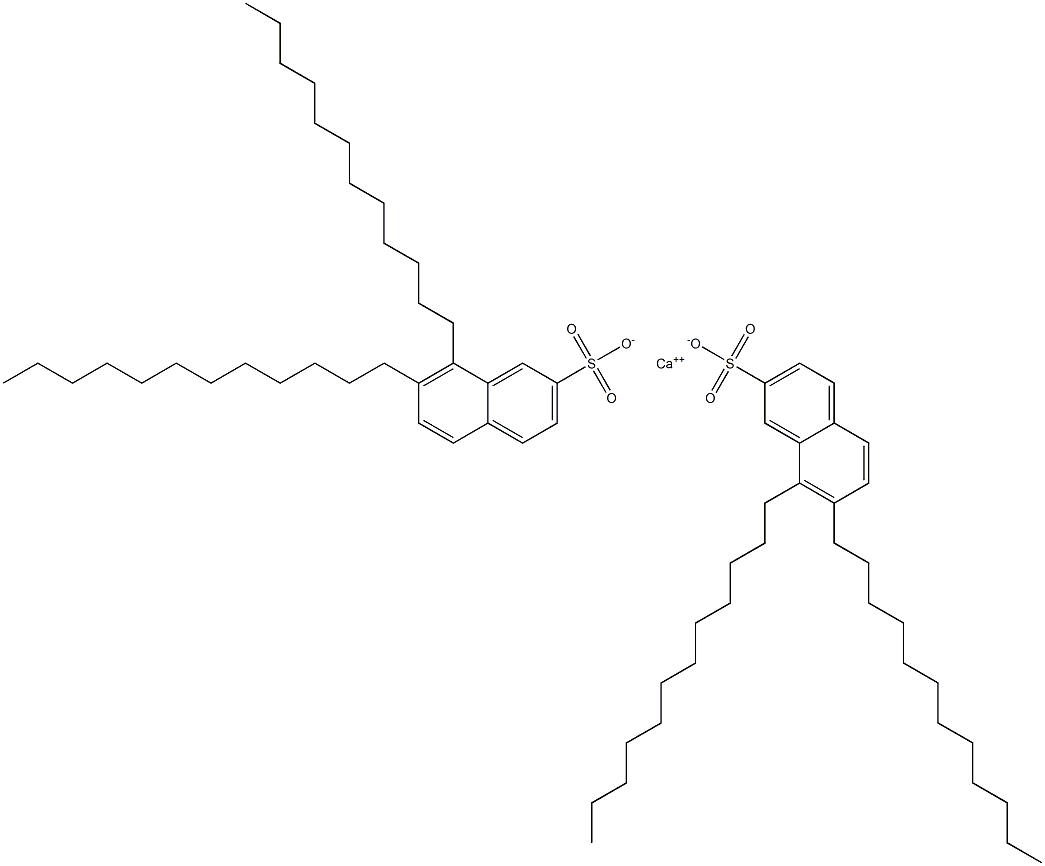 Bis(7,8-didodecyl-2-naphthalenesulfonic acid)calcium salt Struktur