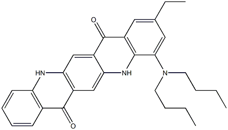 4-(Dibutylamino)-2-ethyl-5,12-dihydroquino[2,3-b]acridine-7,14-dione Struktur