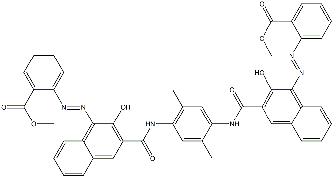 N,N'-(2,5-Dimethyl-1,4-phenylene)bis[4-[[2-(methoxycarbonyl)phenyl]azo]-3-hydroxy-2-naphthalenecarboxamide] Struktur