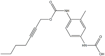 N,N'-(2-Methylbenzene-1,4-diyl)bis(carbamic acid 3-butyl-2-propynyl) ester Struktur