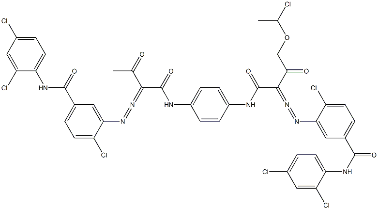 3,3'-[2-[(1-Chloroethyl)oxy]-1,4-phenylenebis[iminocarbonyl(acetylmethylene)azo]]bis[N-(2,4-dichlorophenyl)-4-chlorobenzamide] Struktur