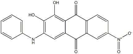 2-Anilino-3,4-dihydroxy-7-nitroanthraquinone Struktur