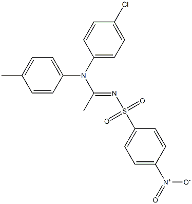 N1-(p-Chlorophenyl)-N1-(p-methylphenyl)-N2-[(p-nitrophenyl)sulfonyl]acetamidine Struktur