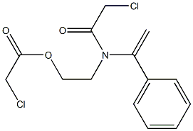 N-[1-(Phenyl)vinyl]-N-[2-(chloroacetyloxy)ethyl]-2-chloroacetamide Struktur