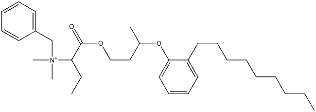 N,N-Dimethyl-N-benzyl-N-[1-[[3-(2-nonylphenyloxy)butyl]oxycarbonyl]propyl]aminium Struktur