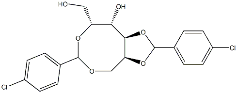 2-O,6-O:4-O,5-O-Bis(4-chlorobenzylidene)-L-glucitol Struktur