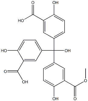 5,5',5''-(Hydroxymethylidyne)tris(2-hydroxybenzoic acid methyl) ester Struktur