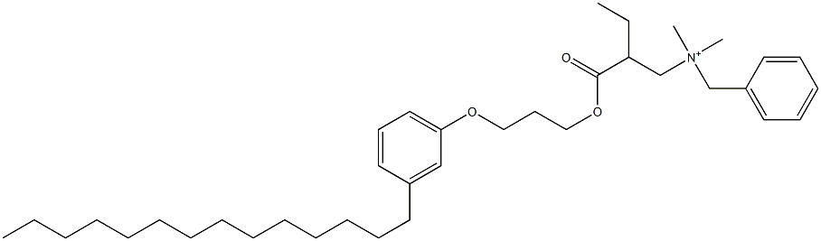 N,N-Dimethyl-N-benzyl-N-[2-[[3-(3-tetradecylphenyloxy)propyl]oxycarbonyl]butyl]aminium Struktur