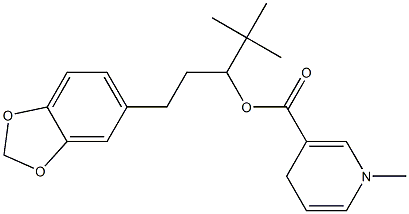 1-Methyl-1,4-dihydro-3-pyridinecarboxylic acid 1-(3,4-methylenedioxyphenyl)-4,4-dimethylpentan-3-yl ester Struktur