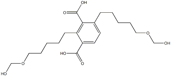 2,4-Bis[5-(hydroxymethoxy)pentyl]isophthalic acid Struktur