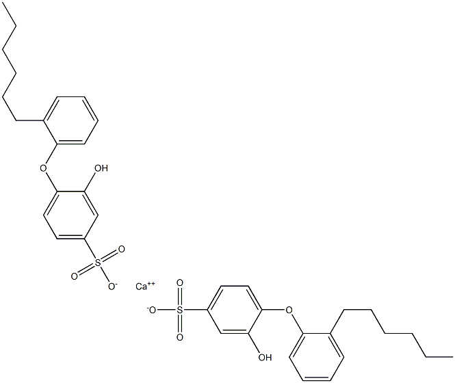 Bis(2-hydroxy-2'-hexyl[oxybisbenzene]-4-sulfonic acid)calcium salt Struktur