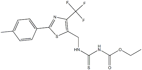 1-[2-(4-Methylphenyl)-4-(trifluoromethyl)thiazol-5-ylmethyl]-3-(ethoxycarbonyl)thiourea Struktur