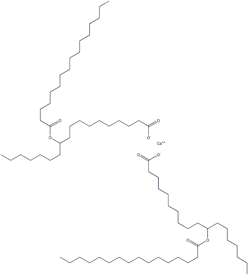 Bis(11-hexadecanoyloxyoctadecanoic acid)calcium salt Struktur