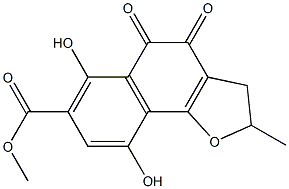 4,5-Dioxo-6,9-dihydroxy-2-methyl-2,3,4,5-tetrahydronaphtho[1,2-b]furan-7-carboxylic acid methyl ester Struktur