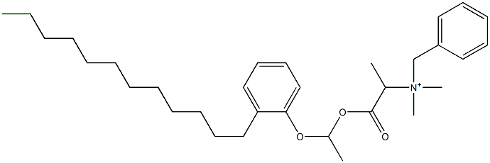 N,N-Dimethyl-N-benzyl-N-[1-[[1-(2-dodecylphenyloxy)ethyl]oxycarbonyl]ethyl]aminium Struktur