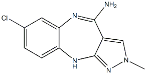 2-Methyl-7-chloro-4-amino 2,10-dihydropyrazolo[3,4-b][1,5]benzodiazepine Struktur