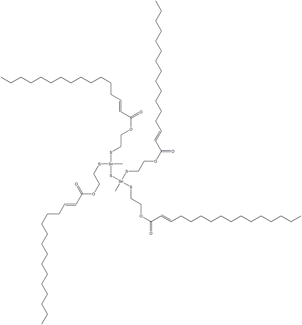 Bis[methylbis[[2-(1-pentadecenylcarbonyloxy)ethyl]thio]stannyl] sulfide Struktur